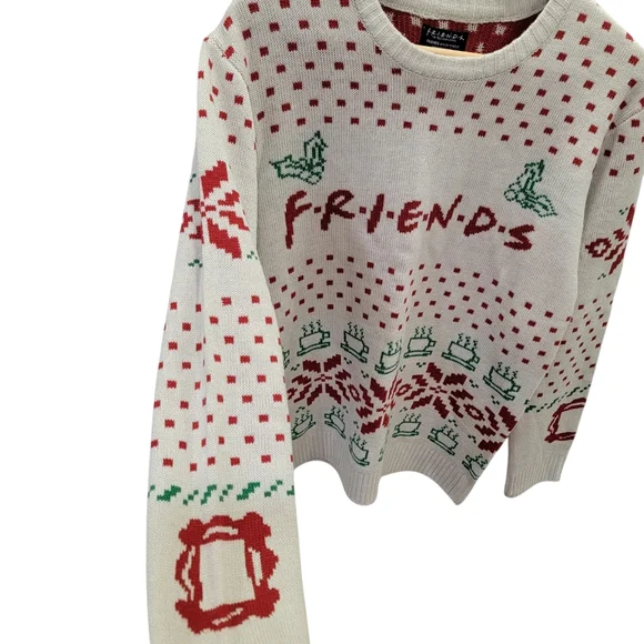 Friends Unisex Crewneck Knit Sweater TV Series Snowflakes Coffee Mugs Men’s M - Picture 8 of 17